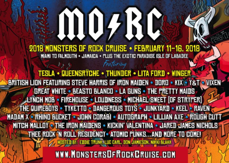 Monsters Of Rock Cruise 2018 Announced - The Rockpit