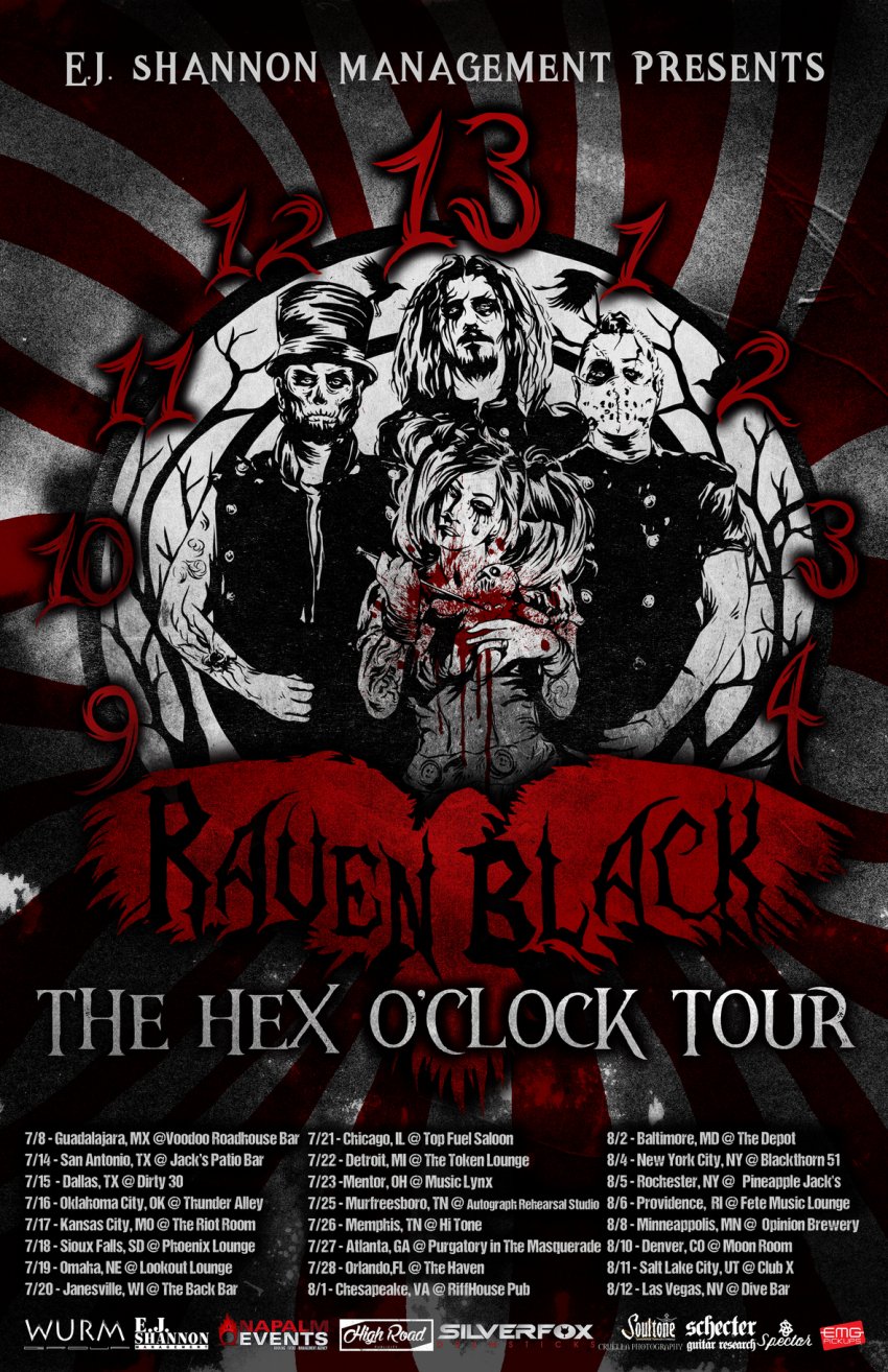 Alternative metal act Raven Black announce the "Hex O'Clock" US Tour