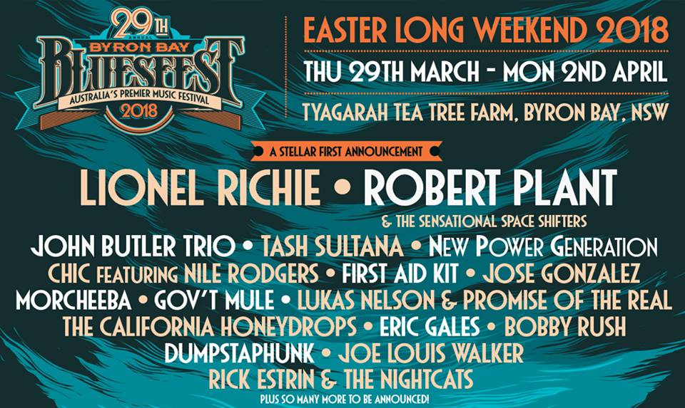 2018 first lineup announcement including Robert Plant and The Sensational Space Shifters -