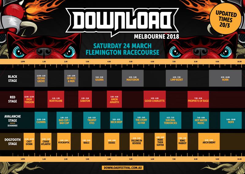 Download Festival Melbourne set times revealed [updated] - The Rockpit