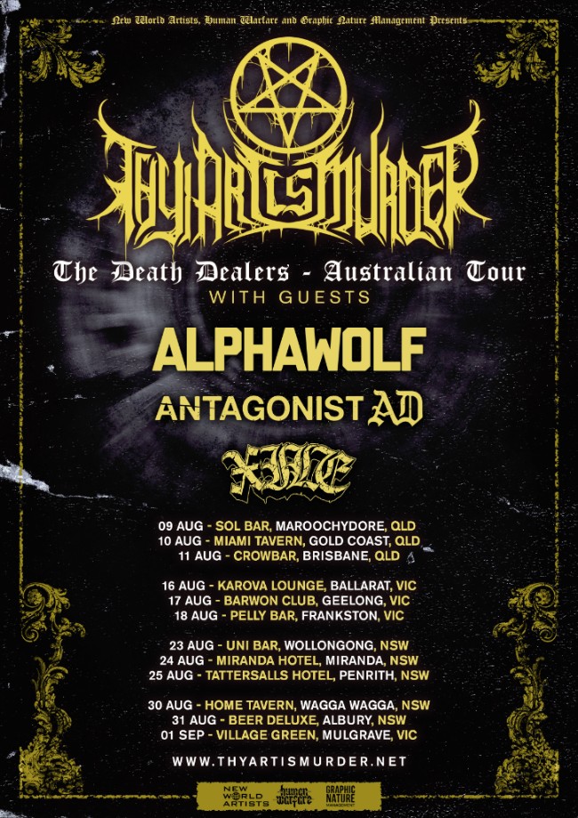 Thy Art Is Murder regional australia tour 2018