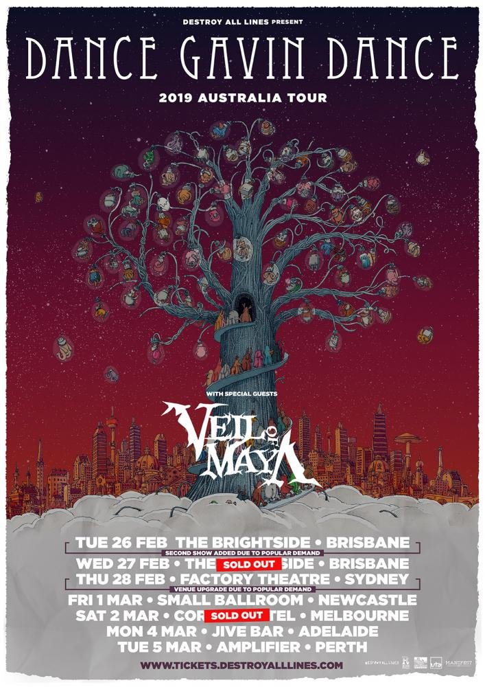 Dance Gavin Dance - Veil Of Maya Australia tour 2019