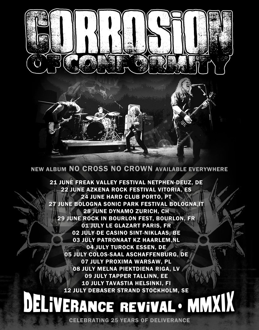 Corrosion Of Conformity announce European "Deliverance Revival Tour