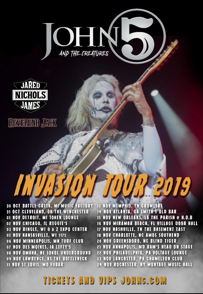 John 5 and The Creatures announce second U.S. leg of their Invasion