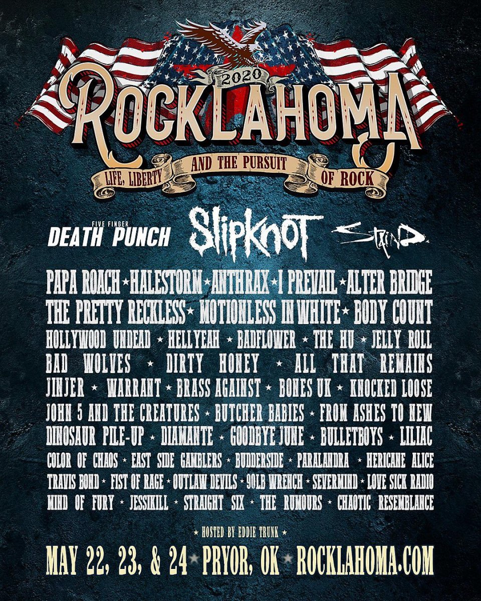 Rocklahoma 2020 announced featuring Slipknot, Five Finger Death Punch ...