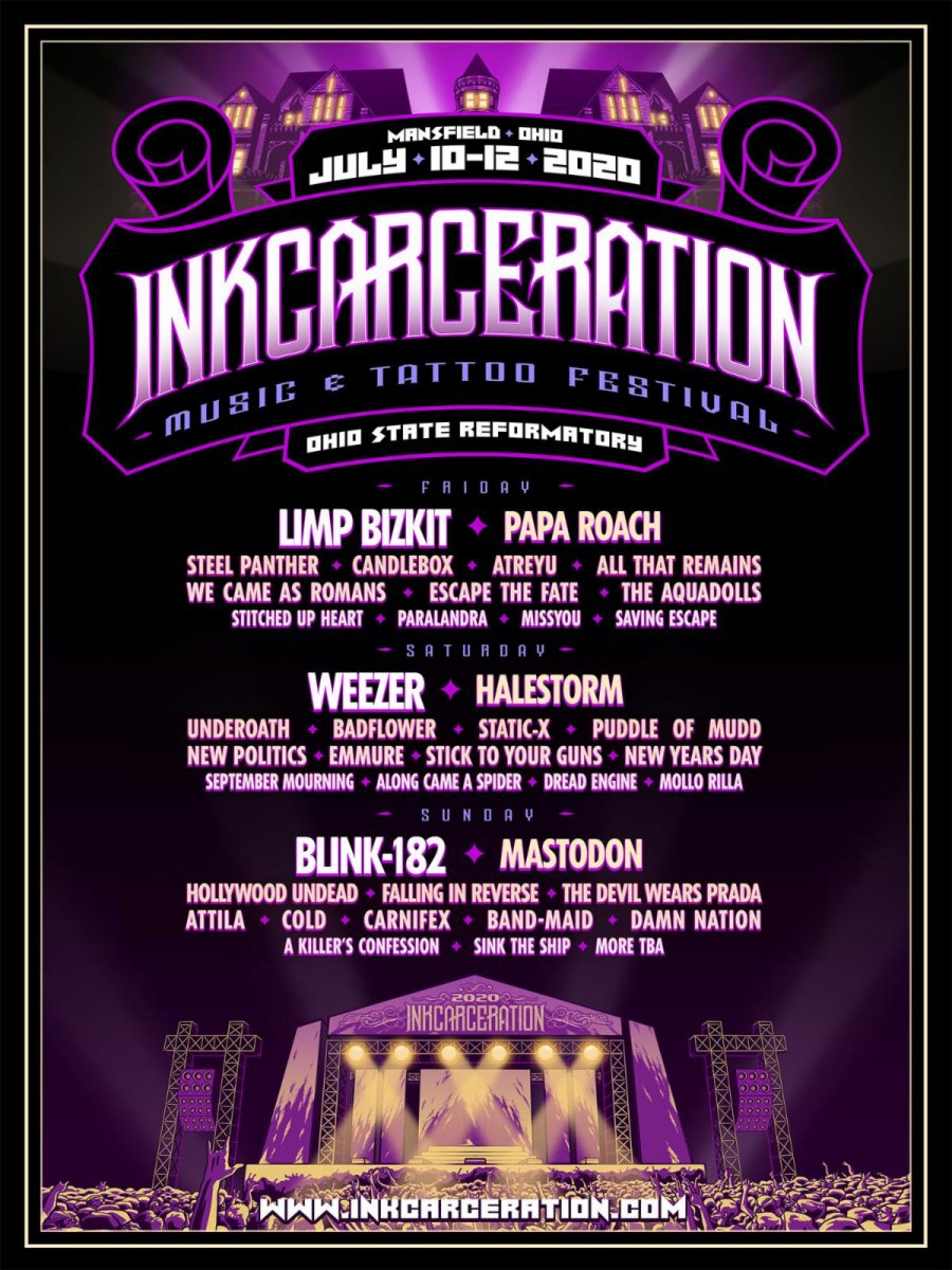 Third Annual Inkcarceration Music and Tattoo Festival Announces Daily