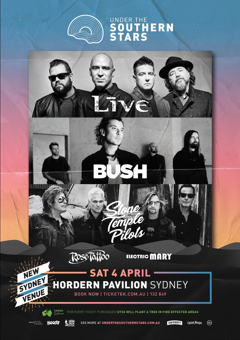 Sydney venue change for UTSS featuring +LIVE+, Bush & Stone Temple ...