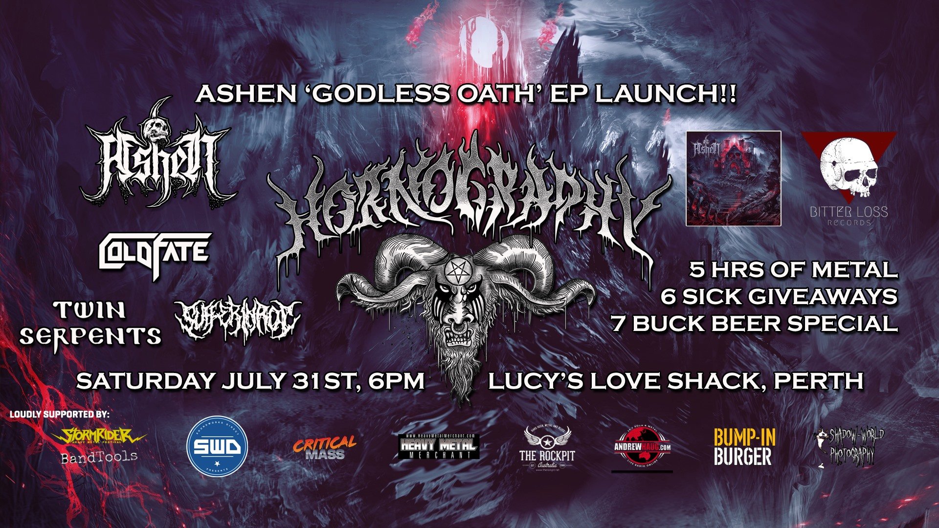 Hornography announces July event featuring Ashen EP Launch, Cold Fate ...