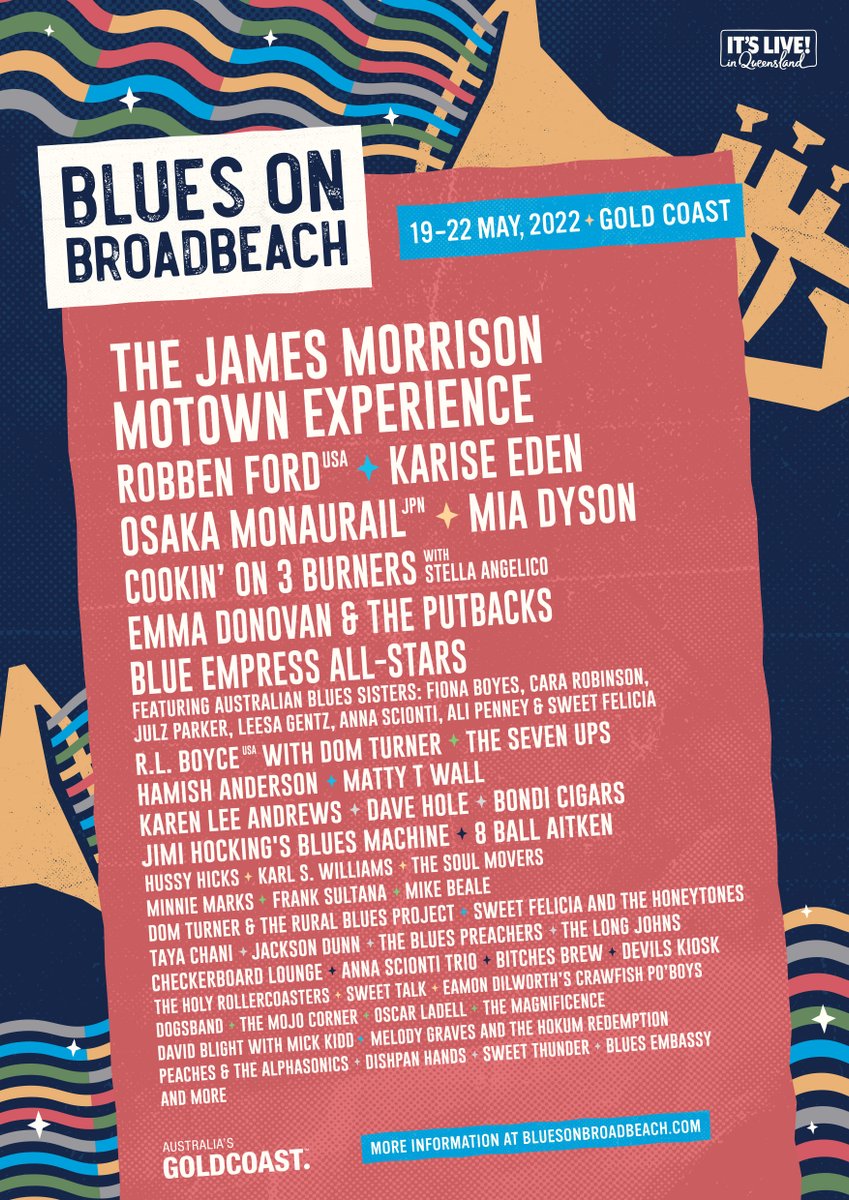 BLUES ON BROADBEACH 2022 Full Program Now Available The Rockpit