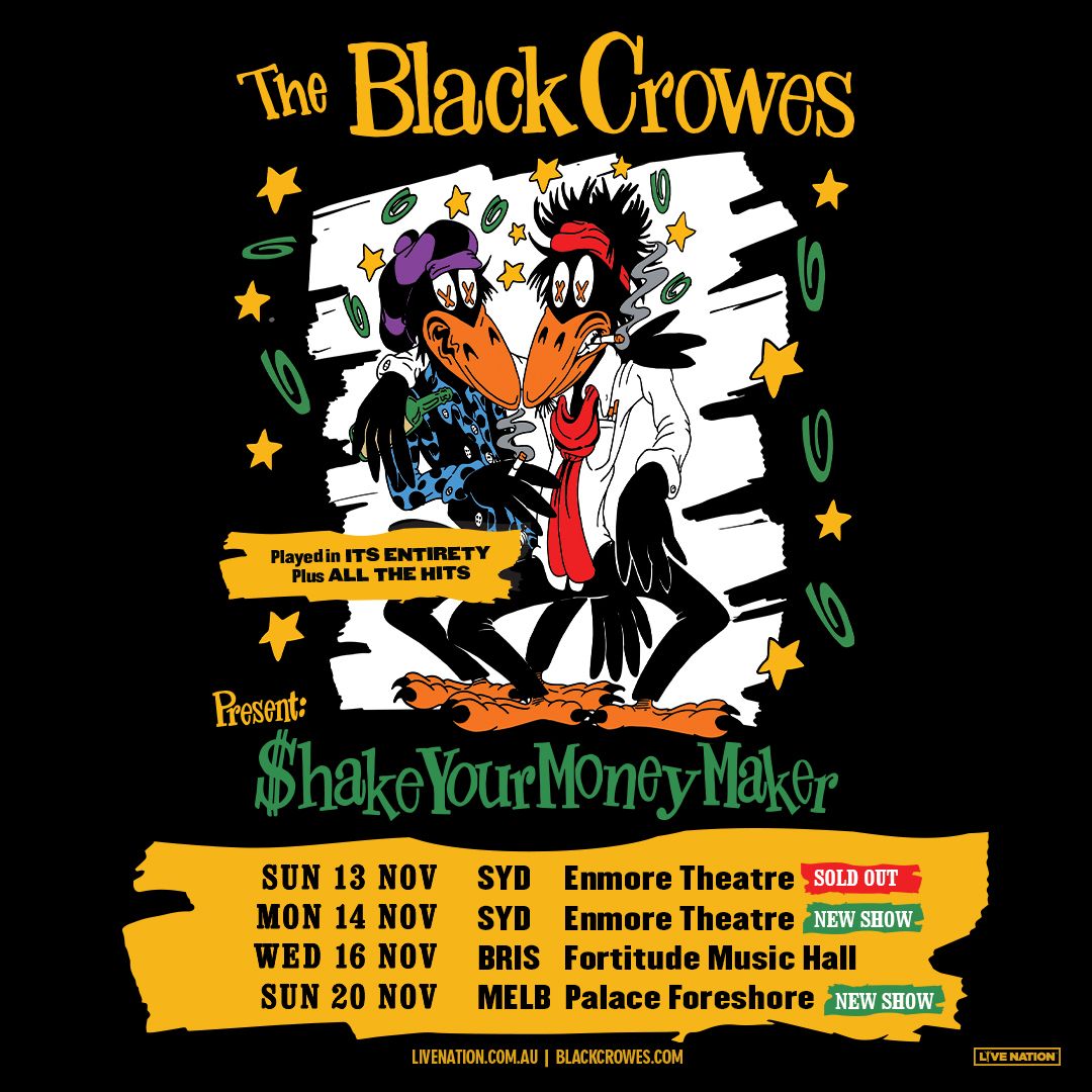 THE BLACK CROWES add Melbourne date, second Sydney show to SHAKE YOUR