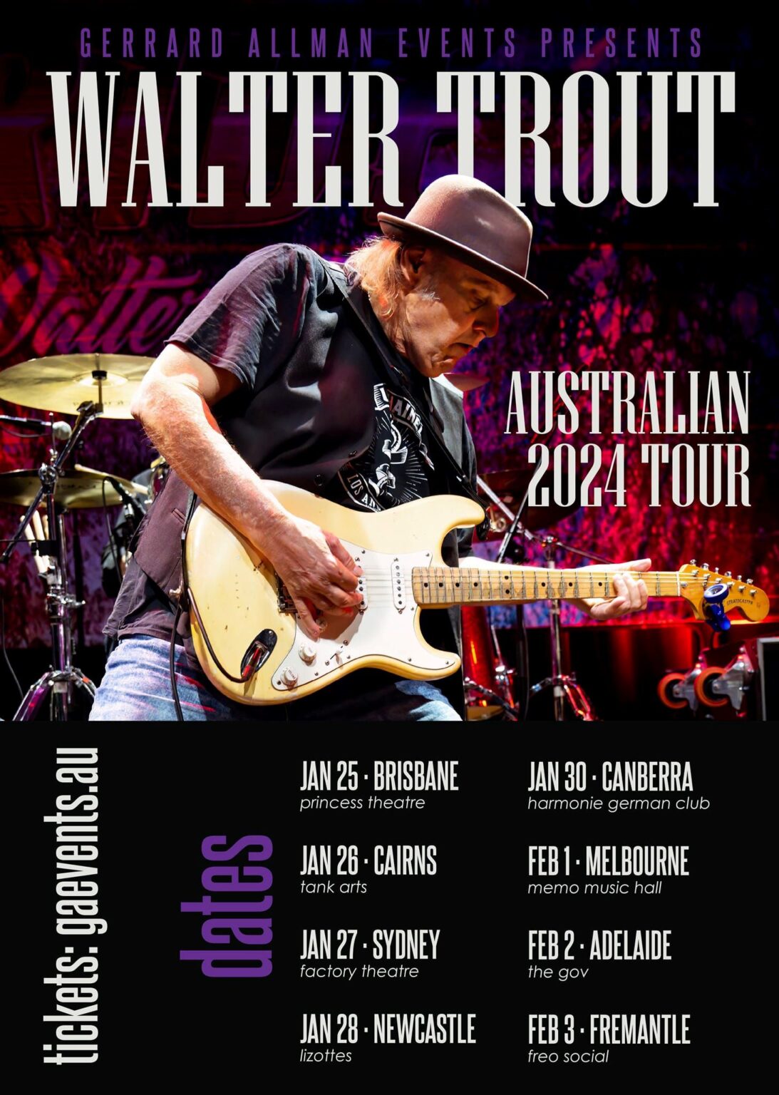 WALTER TROUT 2024 Australian Tour announced! The Rockpit