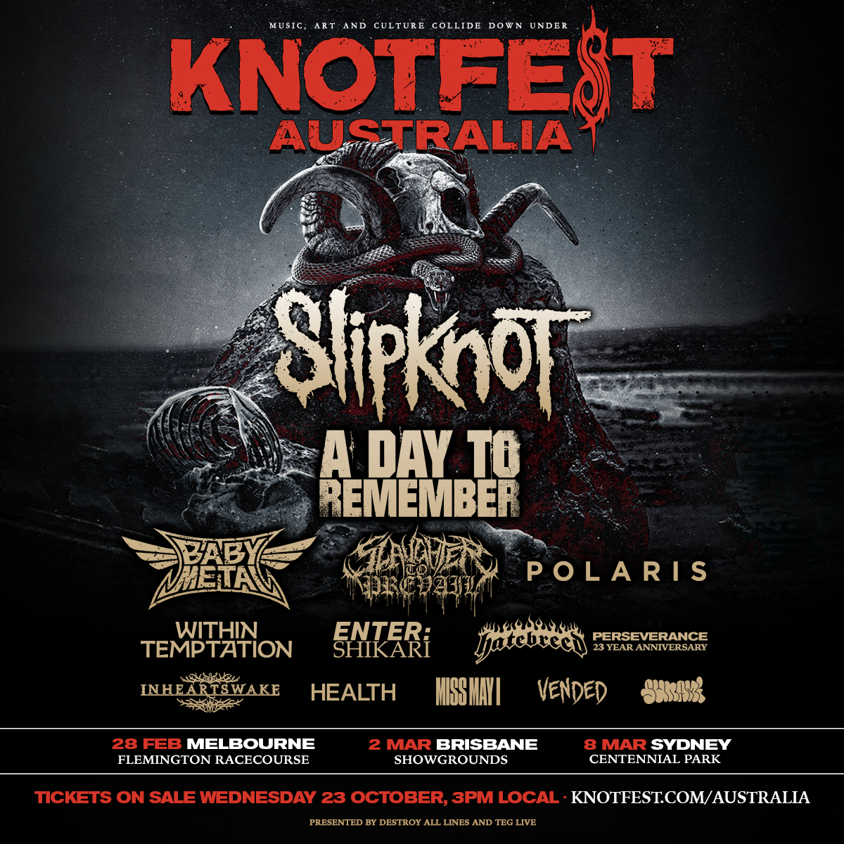 KNOTFEST Returns To Australia In 2025 & The Line Up Is Here!